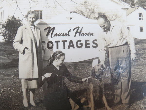 Buffington family with dog old photo